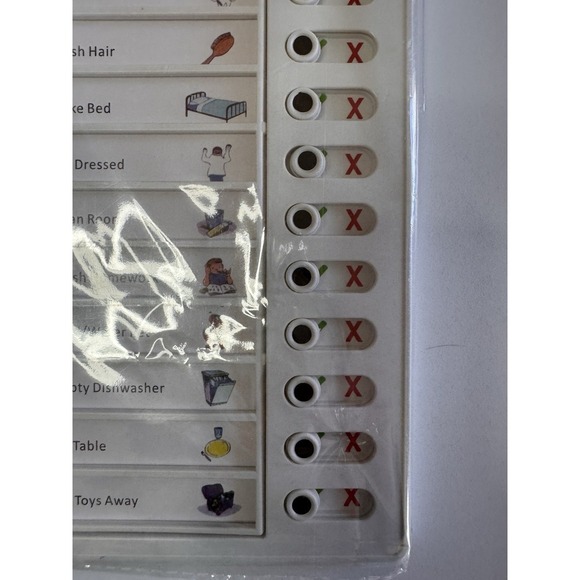 Chore Chart List Board Slide Button "My Chores" New Homeschool Teacher Learn - Picture 3 of 4